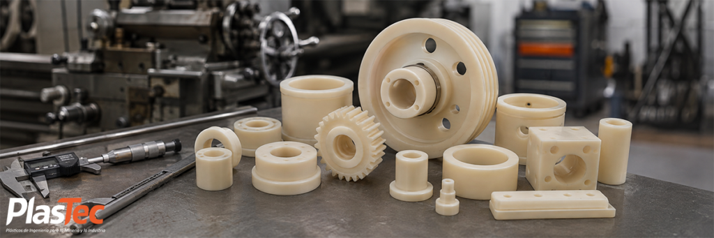 Piezas mecanizadas en Nylon PA6 para mantenimiento industrial
