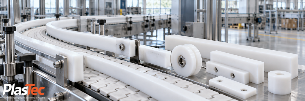 Guías y componentes industriales fabricados en HMW PE500